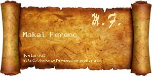 Makai Ferenc névjegykártya