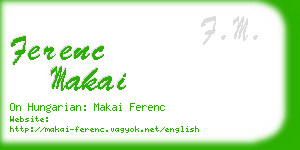 ferenc makai business card